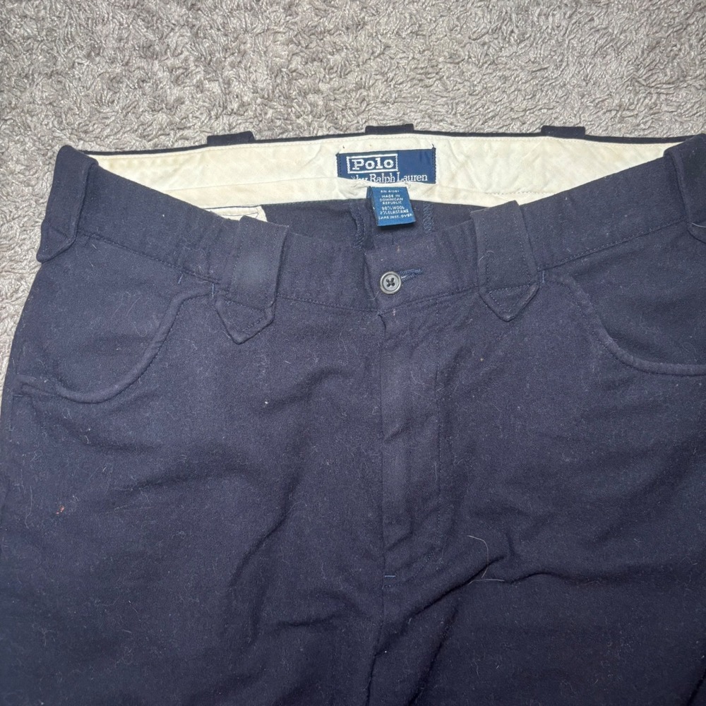 Polo Ralph Lauren Mens Wool Blend Stretch Trousers Navy Blue 34x30 4834565RRC - Picture 4 of 15